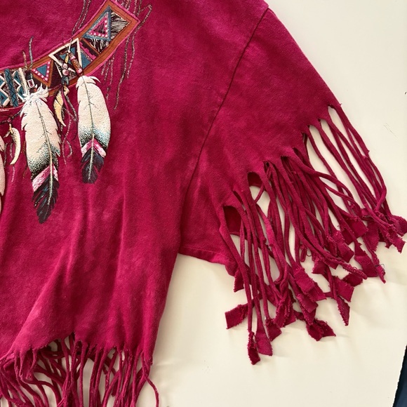 Ragtops Fringed Feather Graphic Tee Size XL - Picture 8 of 8